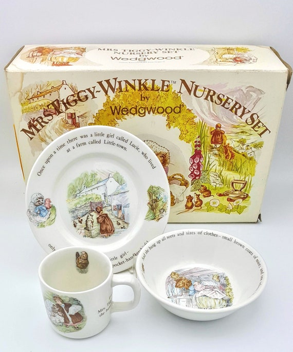 Nursery Set 3 Piece Mrs Tiggy-winkle Wedgwood Child Beatrix Potter 