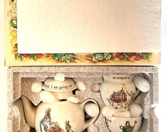 Child Size Tea Set Peter Rabbit 10 Piece Beatrix Potter Wedgwood