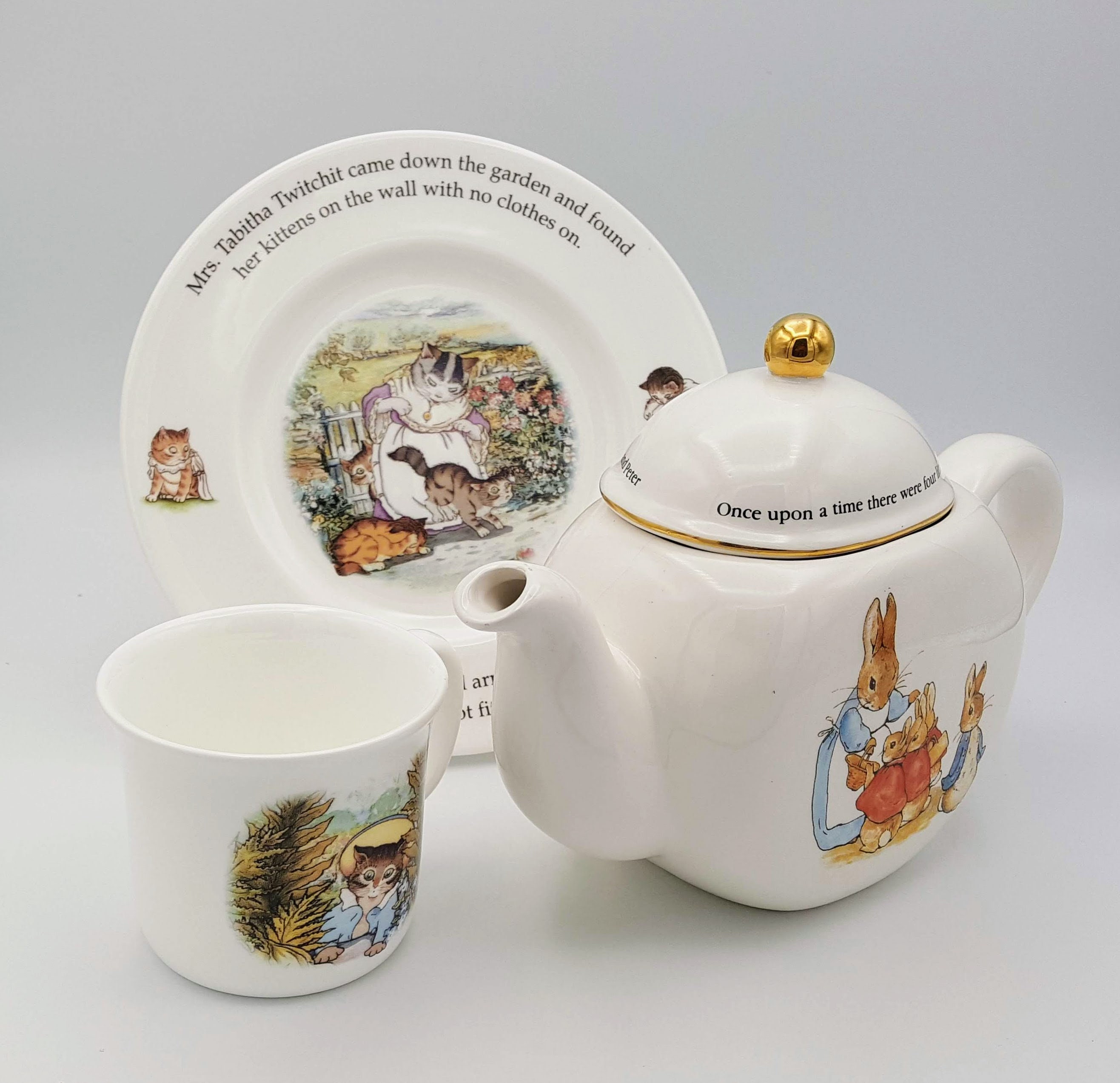 Nursery Set 3 Pc Tom Kitten in Box Royal Doulton Beatrix Potter 