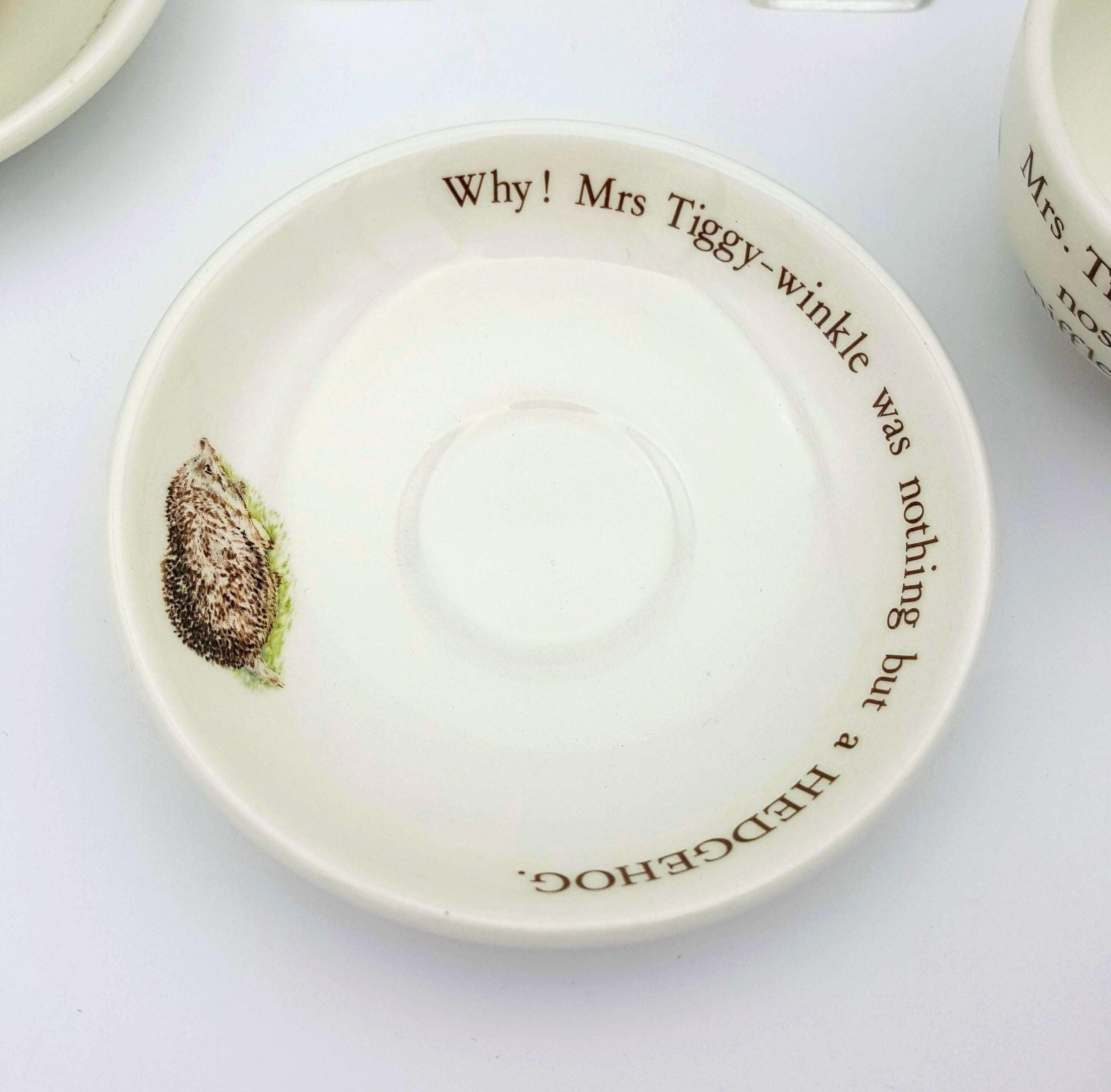 Vintage Wedgwood Mrs. Tiggy-winkle Tea Set: 10-piece Fine Bone