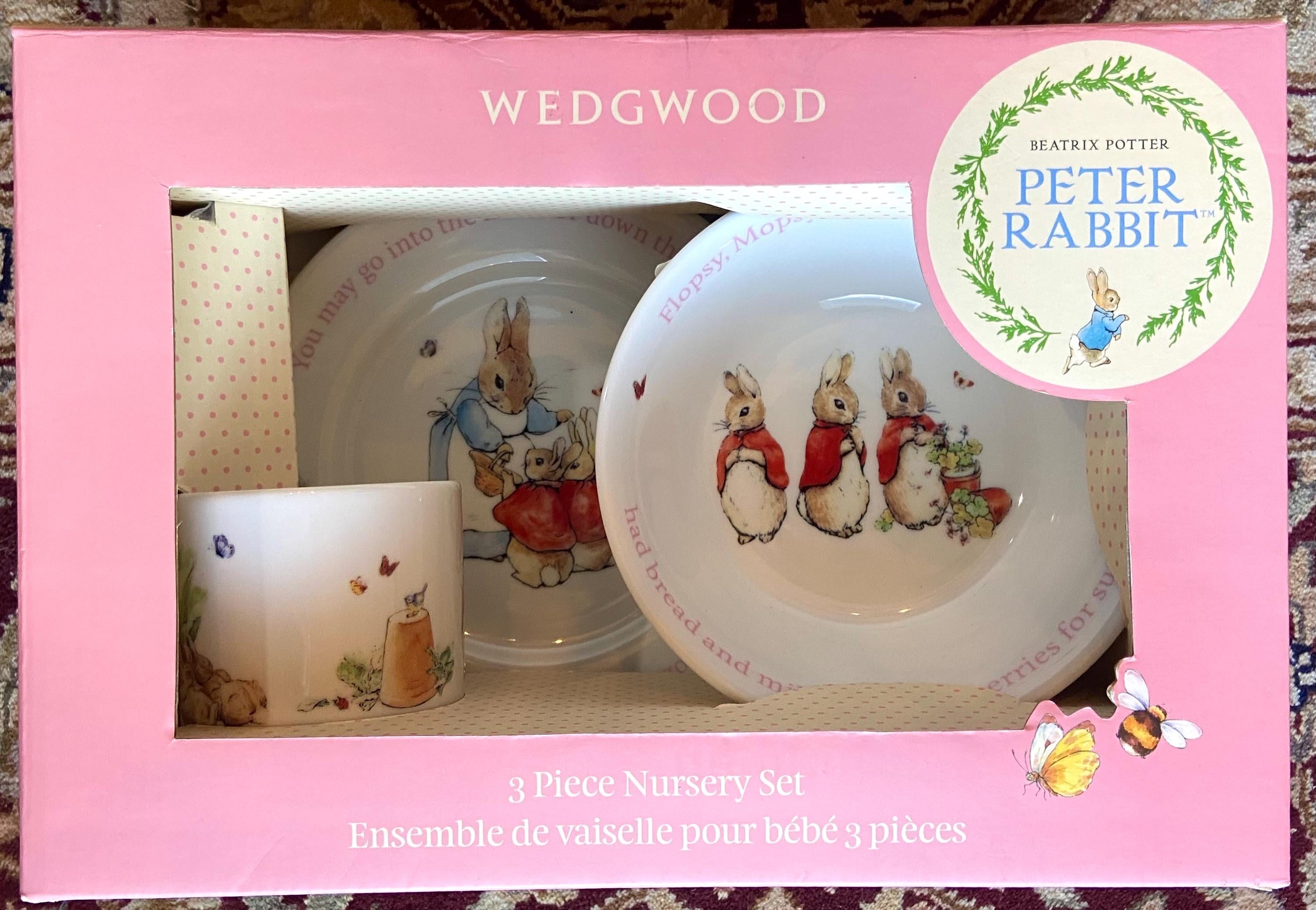 Wedgwood Beatrix Potter Peter Rabbit Nursery Set 3 Piece Pink 2014