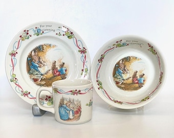 Wedgwood Beatrix Potter Peter Rabbit Nursery Set 3 Piece Pink 2014