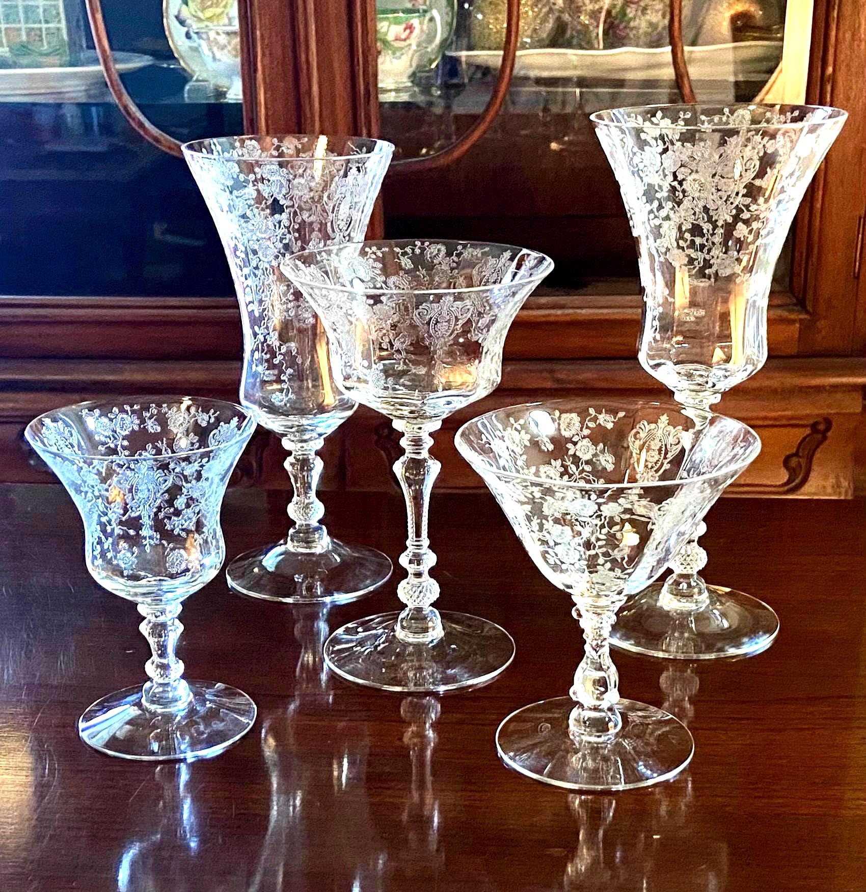 Cambridge Rose Point Glassware - Etsy