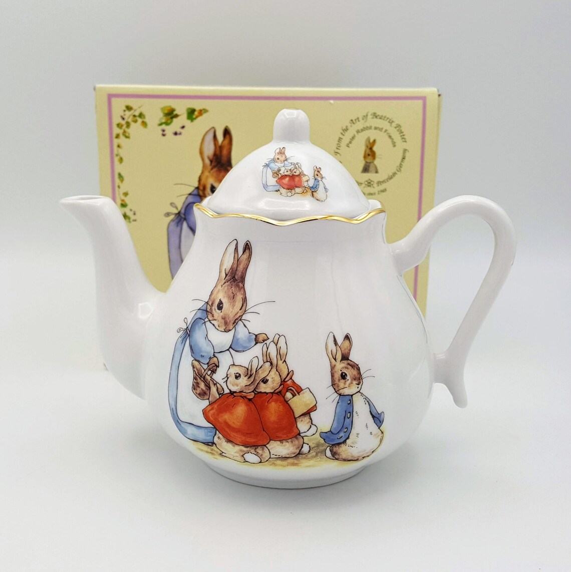 BOXED Reutter Peter Rabbit Teapot Creamer Sugar Tea Set Gold Etsy
