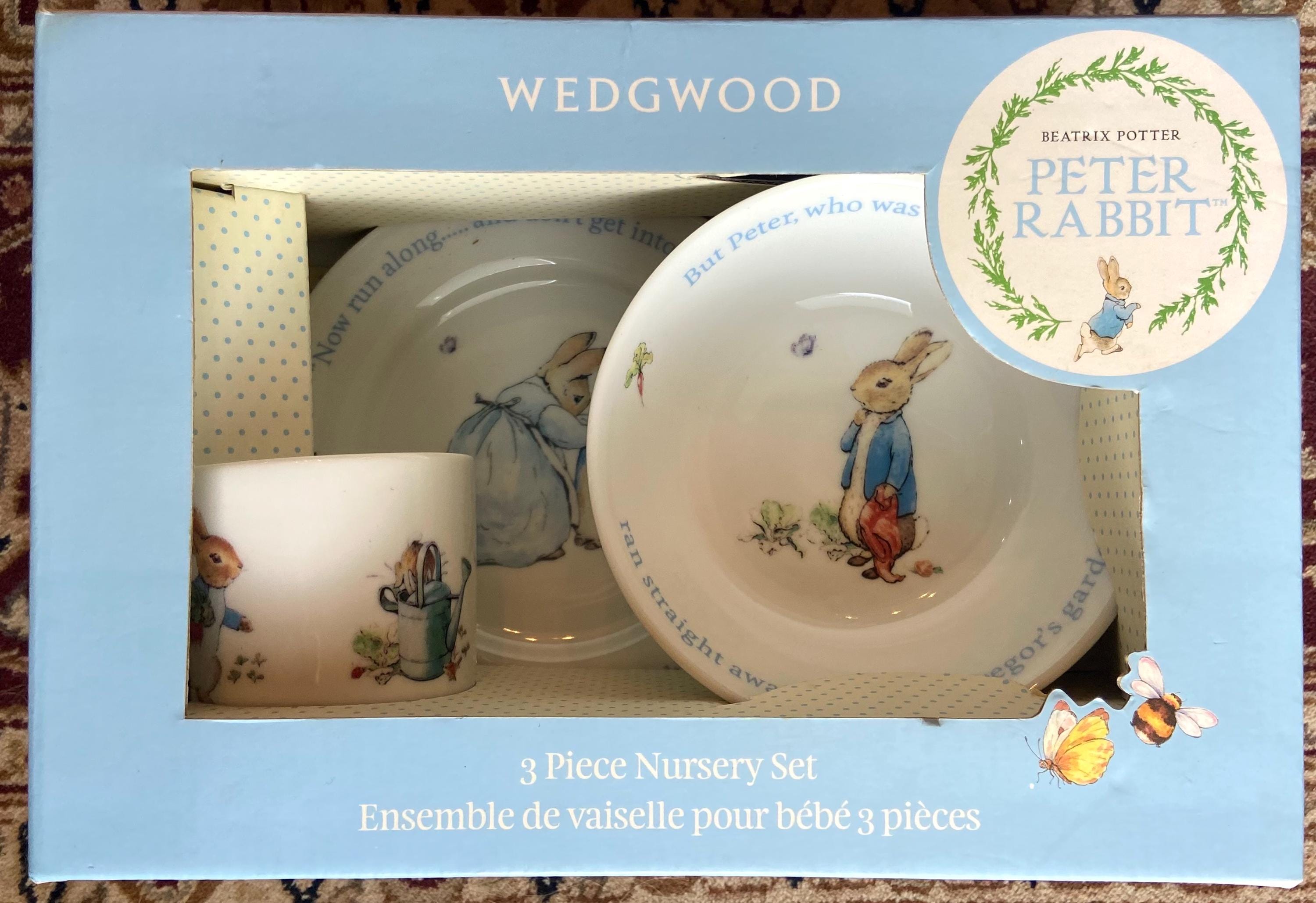 Wedgwood Beatrix Potter Peter Rabbit Nursery Set 3 Piece Pink 2014