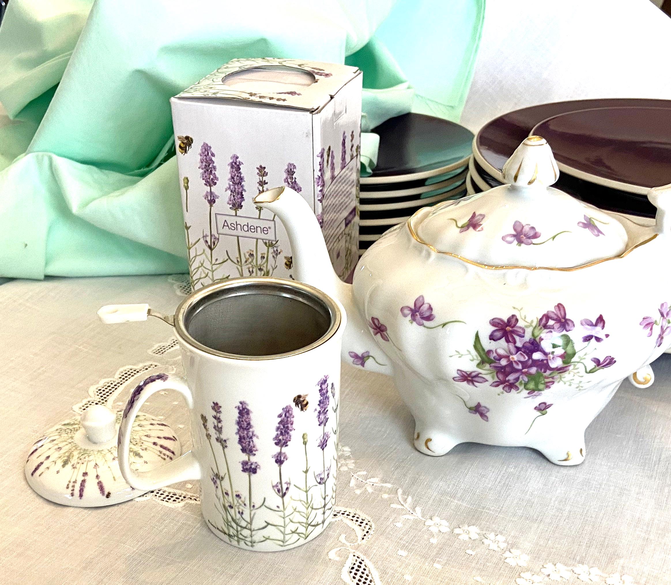 3 Piece Gift Set by Lavender Fields: Mug + Lid + Infuser; Ashdene