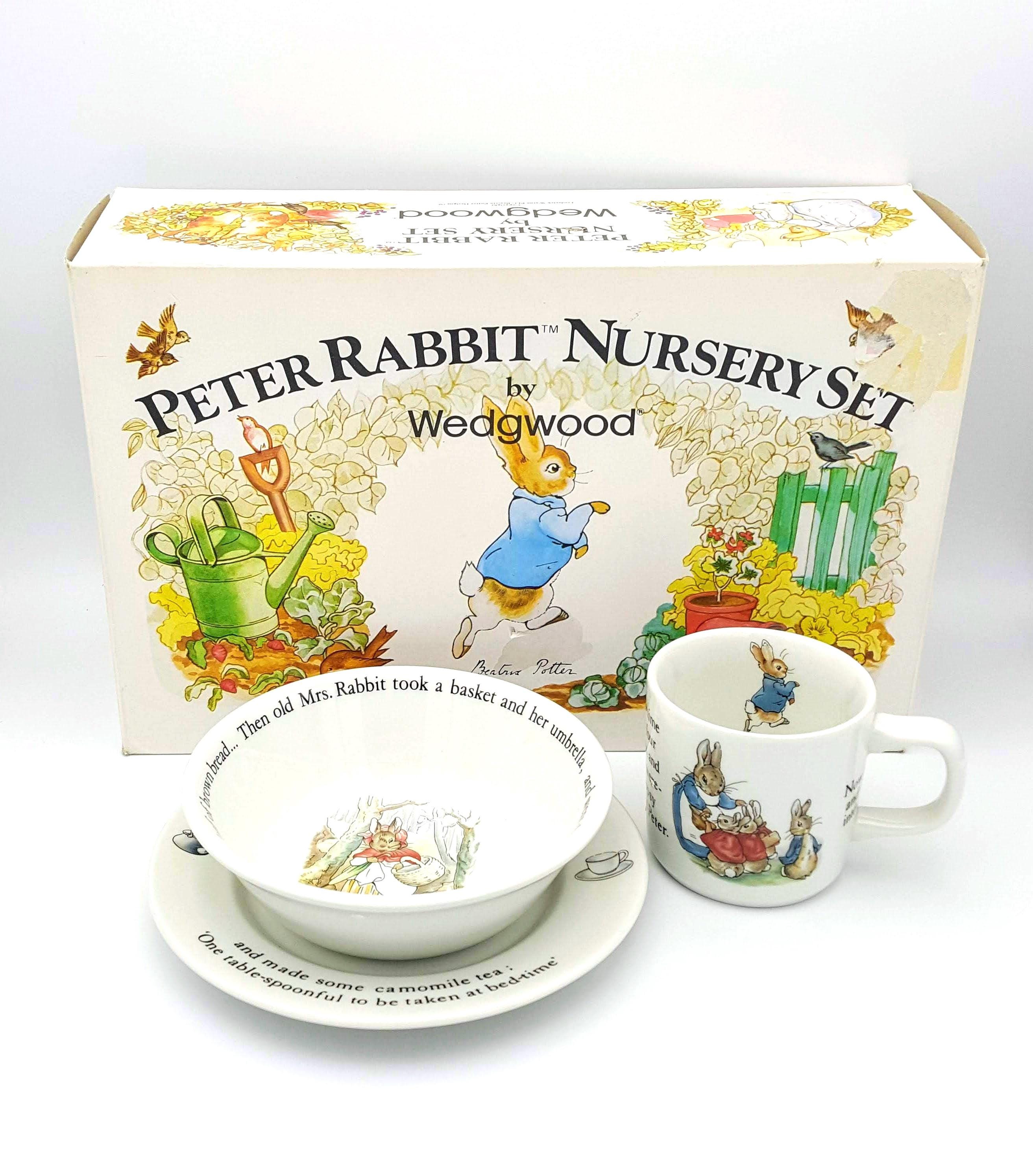 Wedgwood Beatrix Potter Peter Rabbit Nursery Set 3 Piece Pink 2014