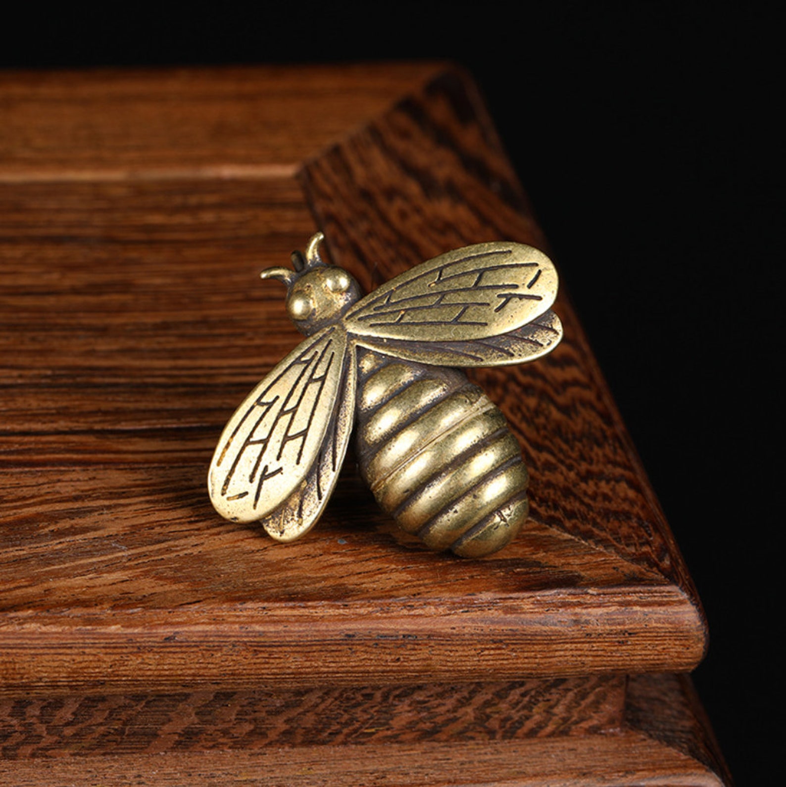 Antique Brass Hand Carved Bee Statue Home Decoration Etsy UK