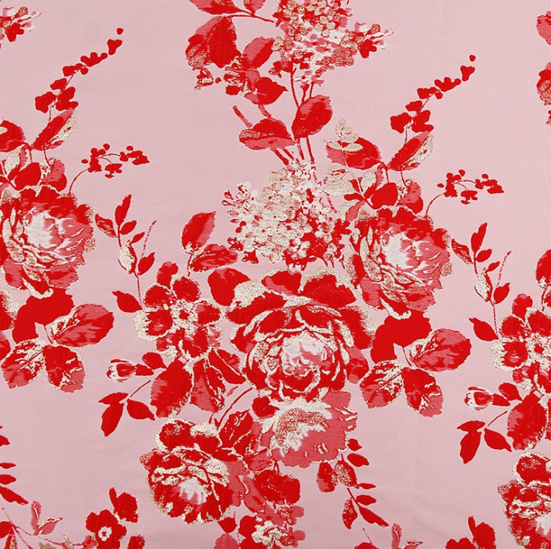 Red Flower Fabric Vintage Printed Fabric Indian Fabric Etsy