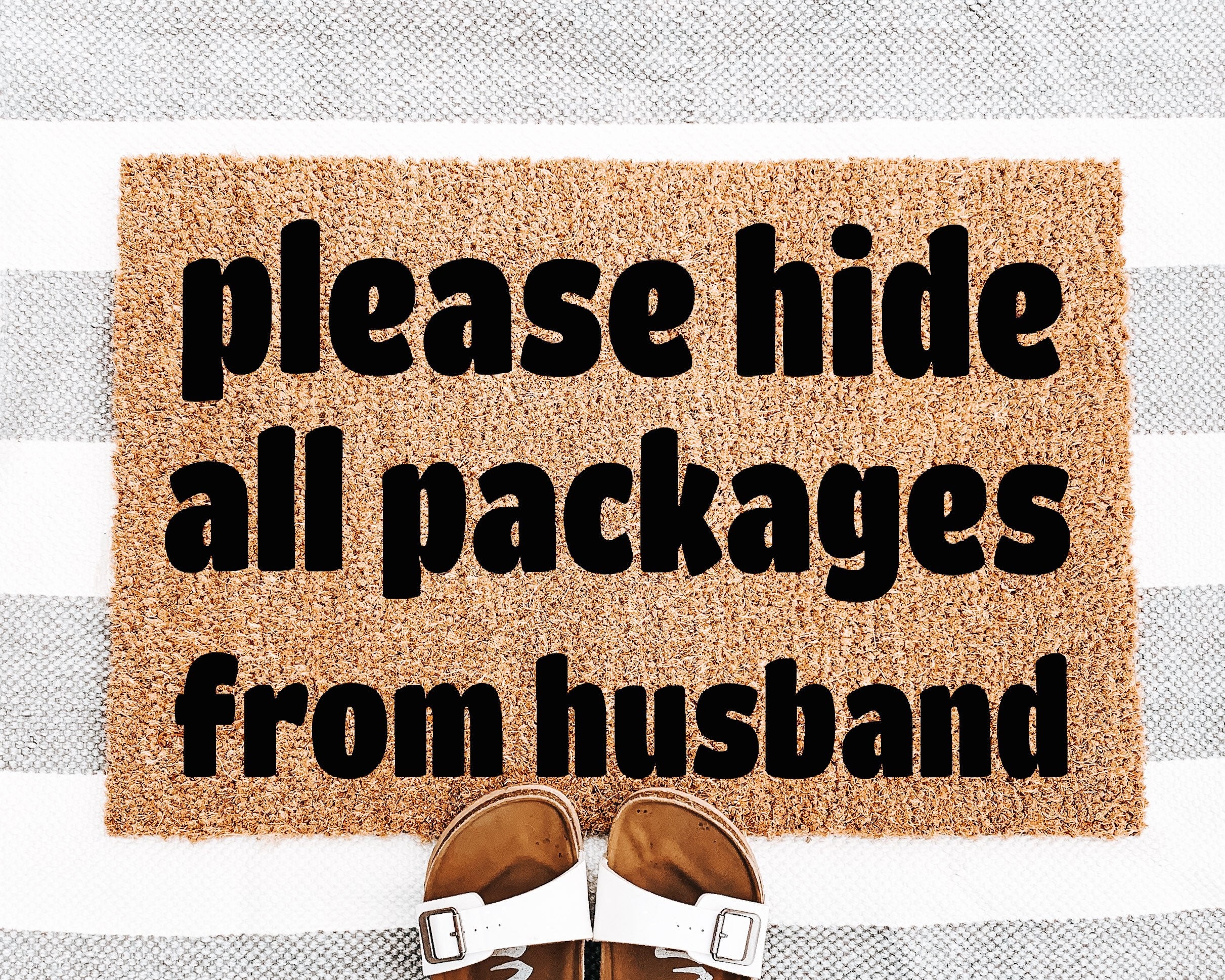 Please Hide Packages Doormat Hide Packages Doormat Rustic Etsy