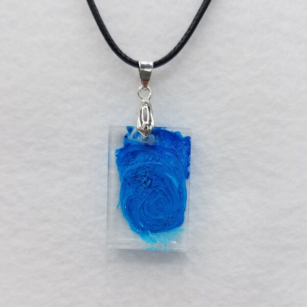 Blue Hurricane - Resin Pendant - Necklace