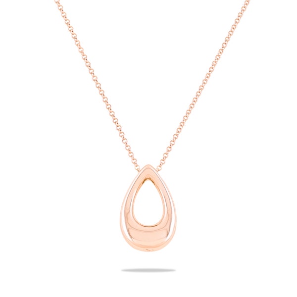 Tear Drop Necklace, Cremation Jewelry, 925 Solid Sterling Silver, Rose Gold Plated, 18" long Chain, Memorial Jewelry