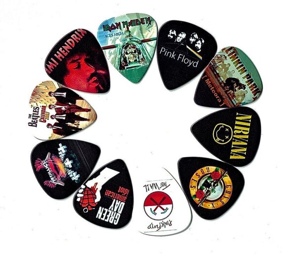 Legendary Bands Guitar Picks volume 1 10 medium picks in a Etsy