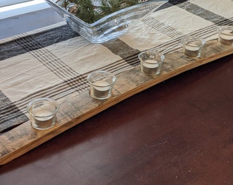 Reclaimed Bourbon/Wine Barrel Stave Candle Centerpiece