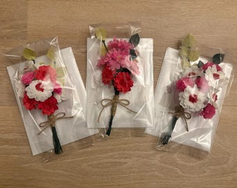 Paper Flower Stem Bouquet with Card