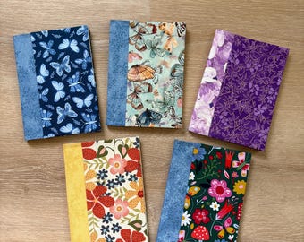Handmade Fabric Journal with Pen, 58 Blank Pages
