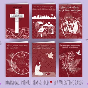 Printable Cards, Valentines Day, 5x7 cards, diy, print your own, spiritual, encouraging, true love, bible, scripture, christian, faith, pdf