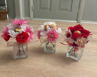 Paper Flower Arrangements with Lollipops (3) & Card