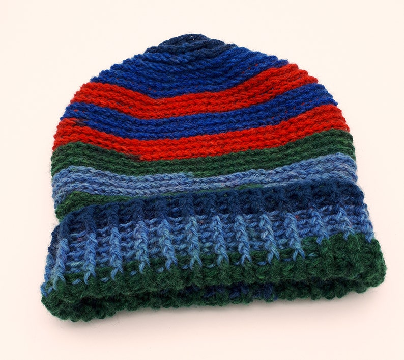 Man/'s wool cap multicolored cap unisex cap Rasta cap crochet cap