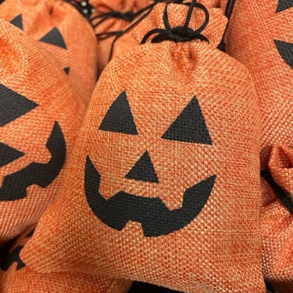 Pumpkin burlap bag shelf sitter.