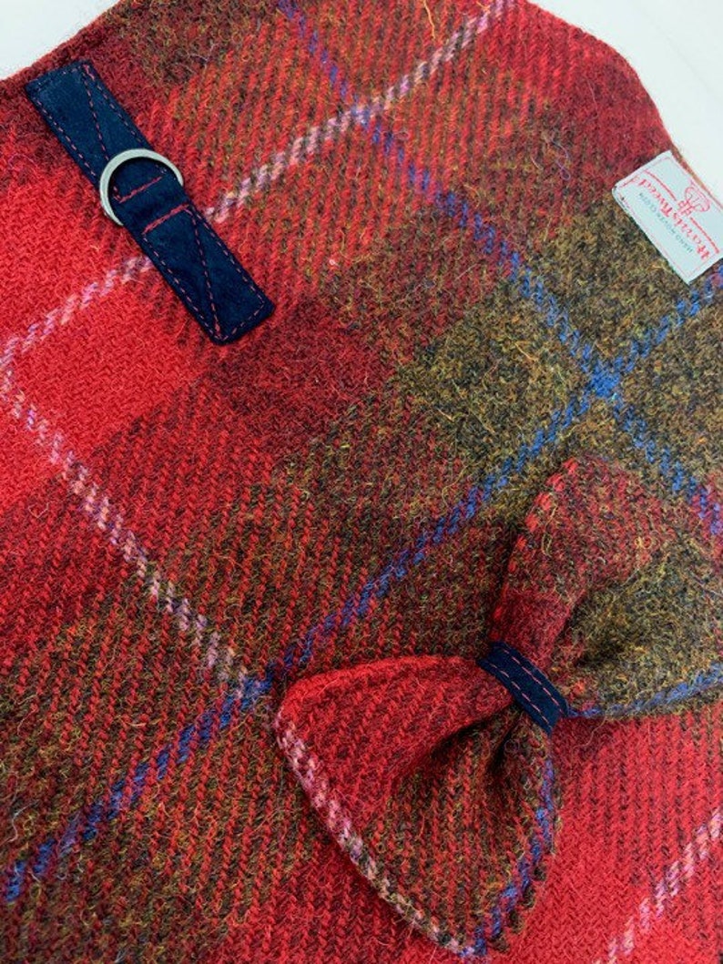 Dog Coat Harris Tweed Wool Red/browntartan Toy / Small / Dog | Etsy