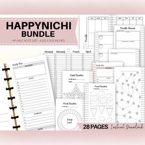 Happynichi Inserts, Printable Fauxbonichi Weekly Inserts, Half Sheet ...