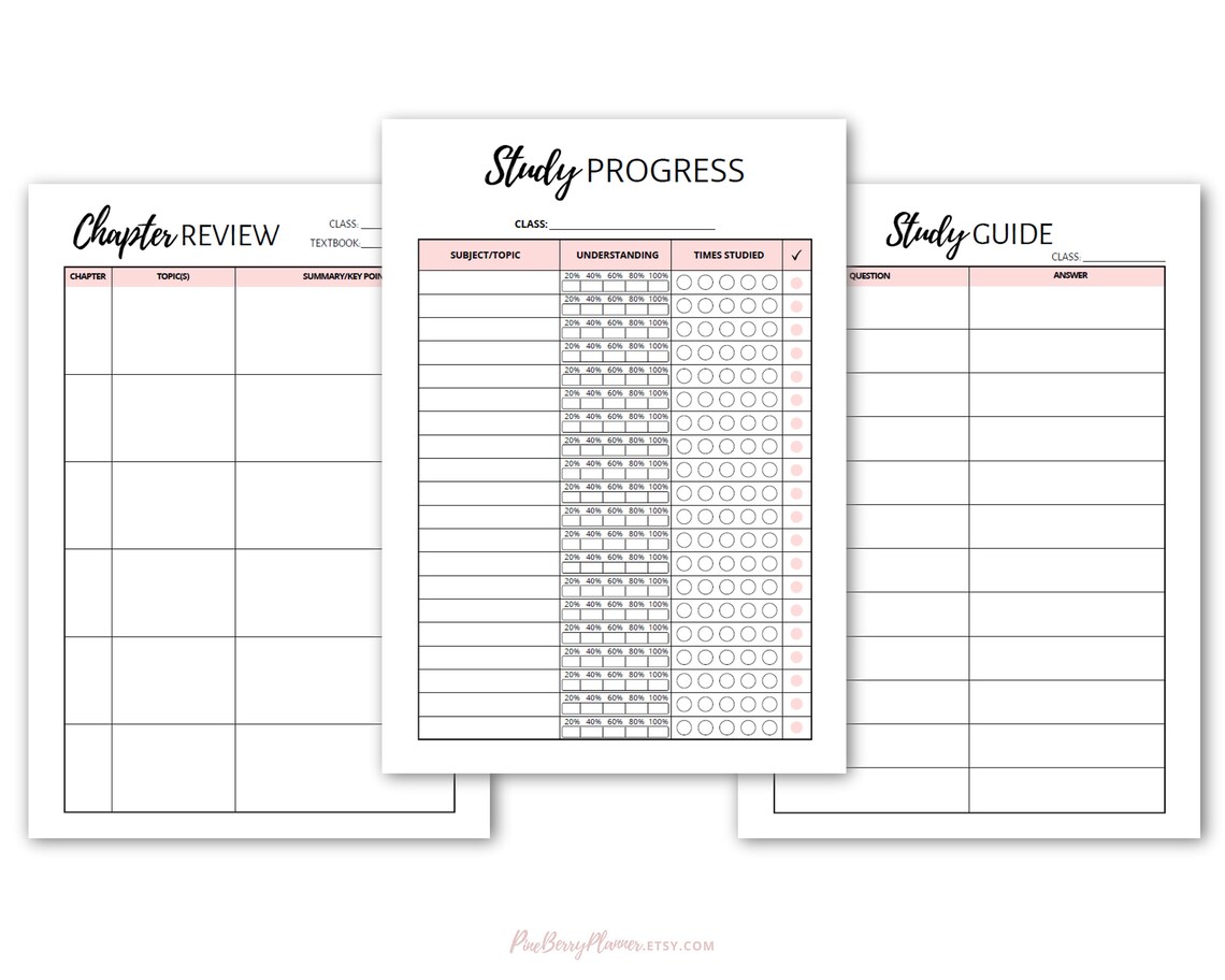 Student Exam Prep Kit Printable Exam Planner HP College Exam - Etsy