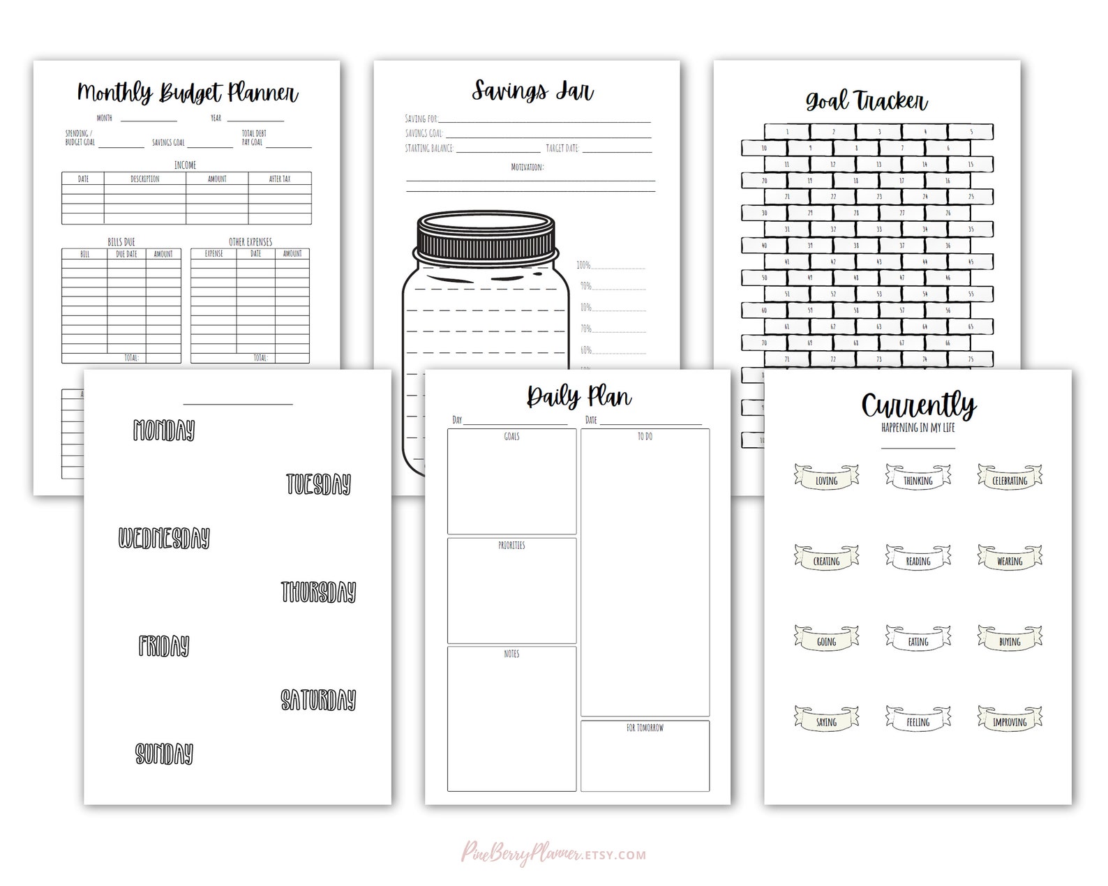 Bullet Journal Printables Bullet Journal Bundle Trackers - Etsy