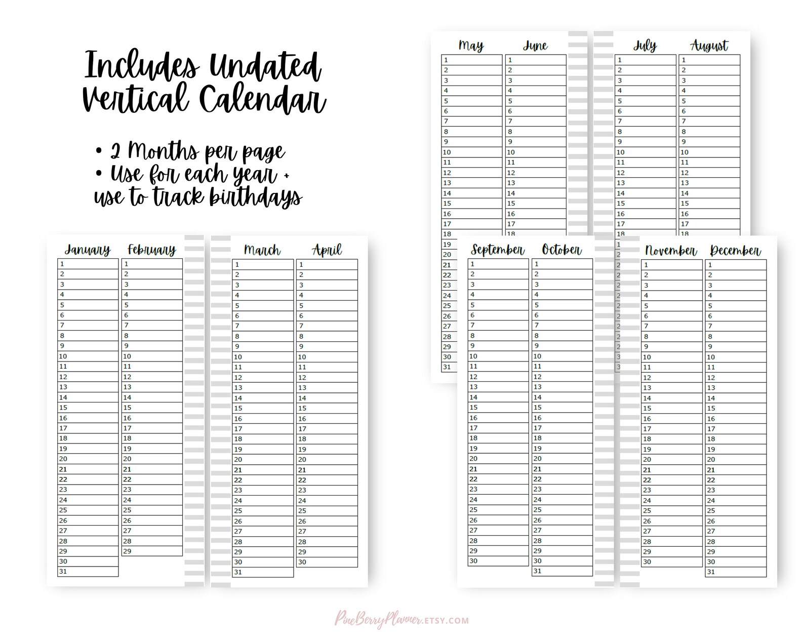 Happynichi Inserts, Printable Fauxbonichi Weekly Inserts, Half Sheet ...