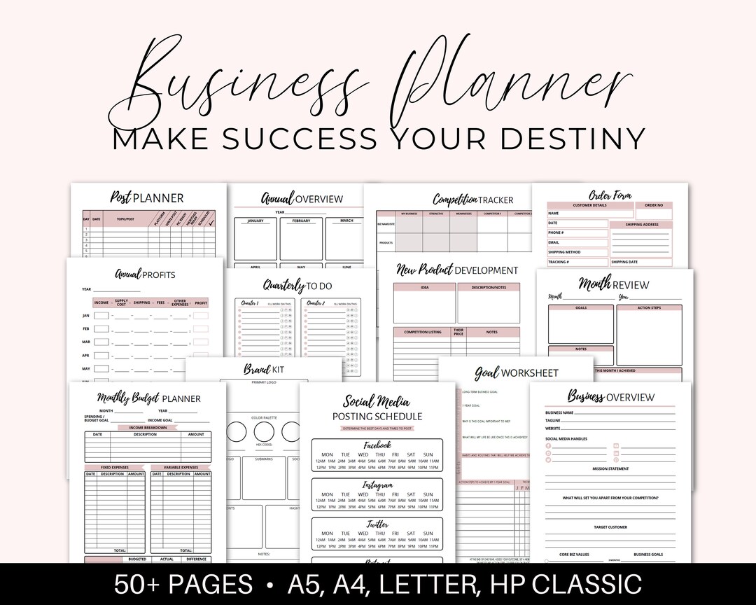 Business Planner Printable PDF, Small Business Owner Planning Bundle ...