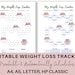 Printable Weight Loss Tracker, Editable PDF, Auto Populate, Fitness Progress, Diet, Motivational Chart, A5, Letter, Happy Planner Classic HP 