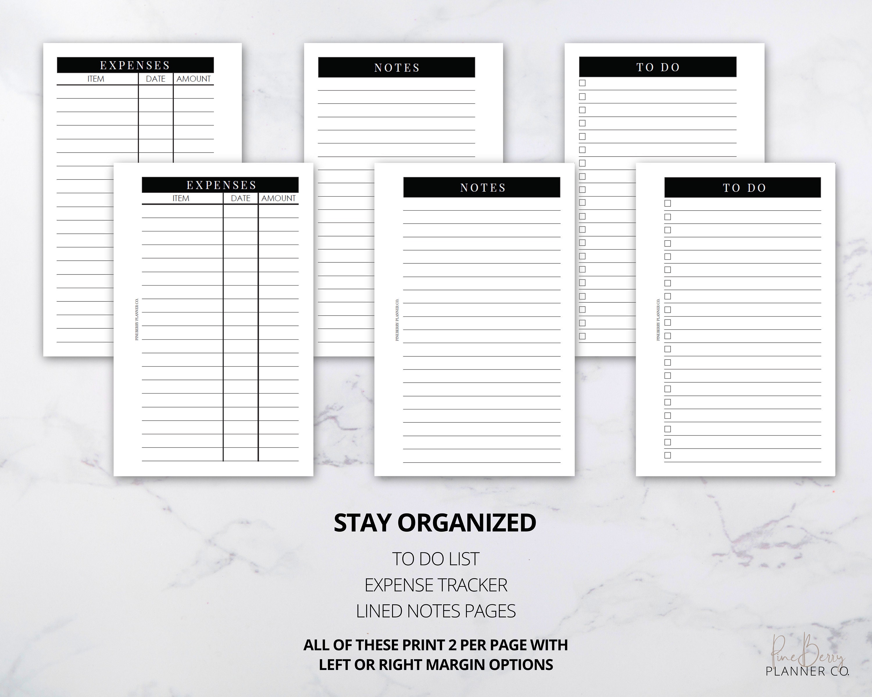 Pocket Planner Printables Pocket Planner Inserts Bundle: - Etsy