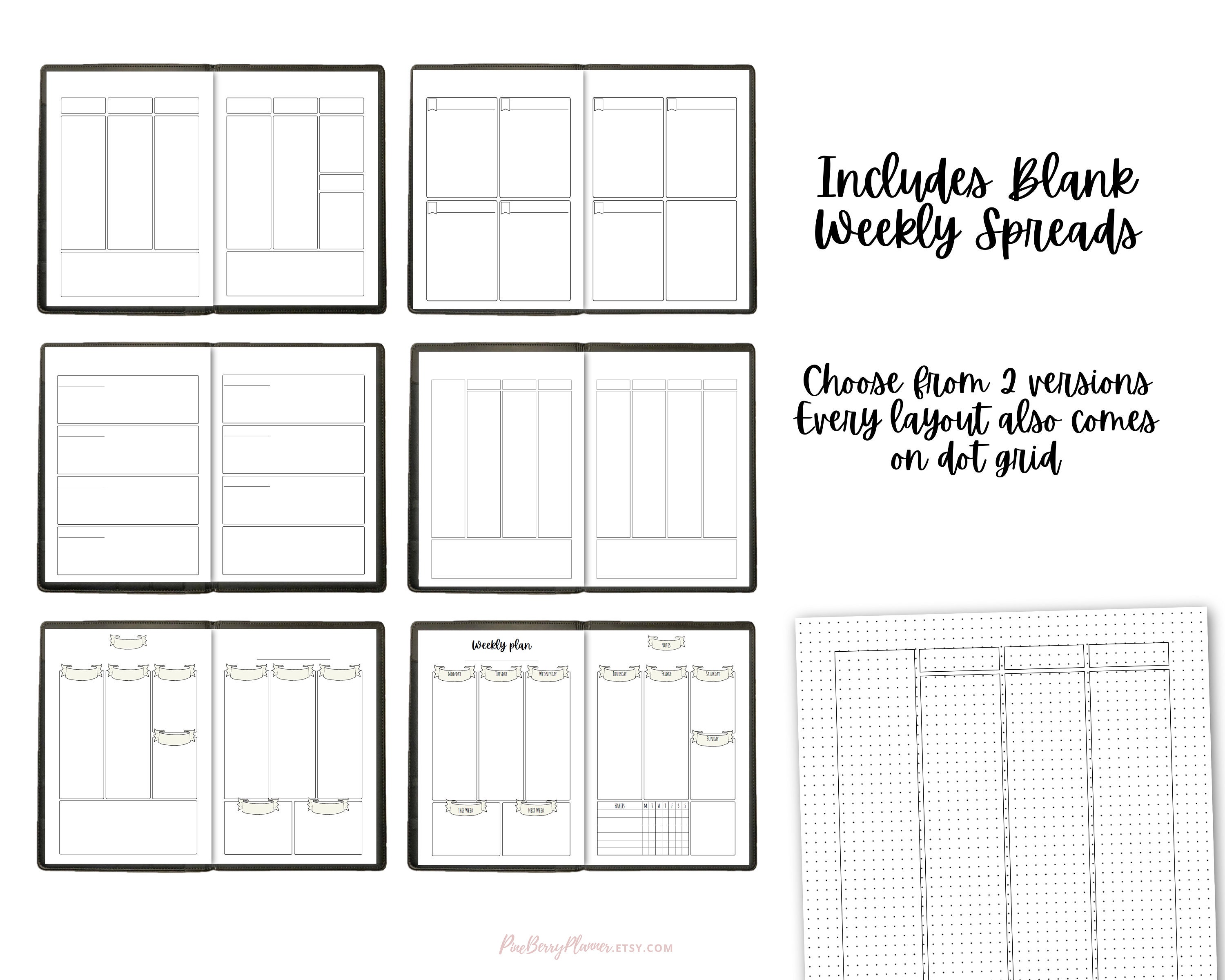 Bullet Journal Printables Bullet Journal Bundle Trackers | Etsy