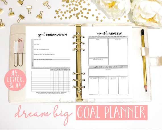 Goal Planning Bundle: A5 Printable Planner Inserts (PDF)