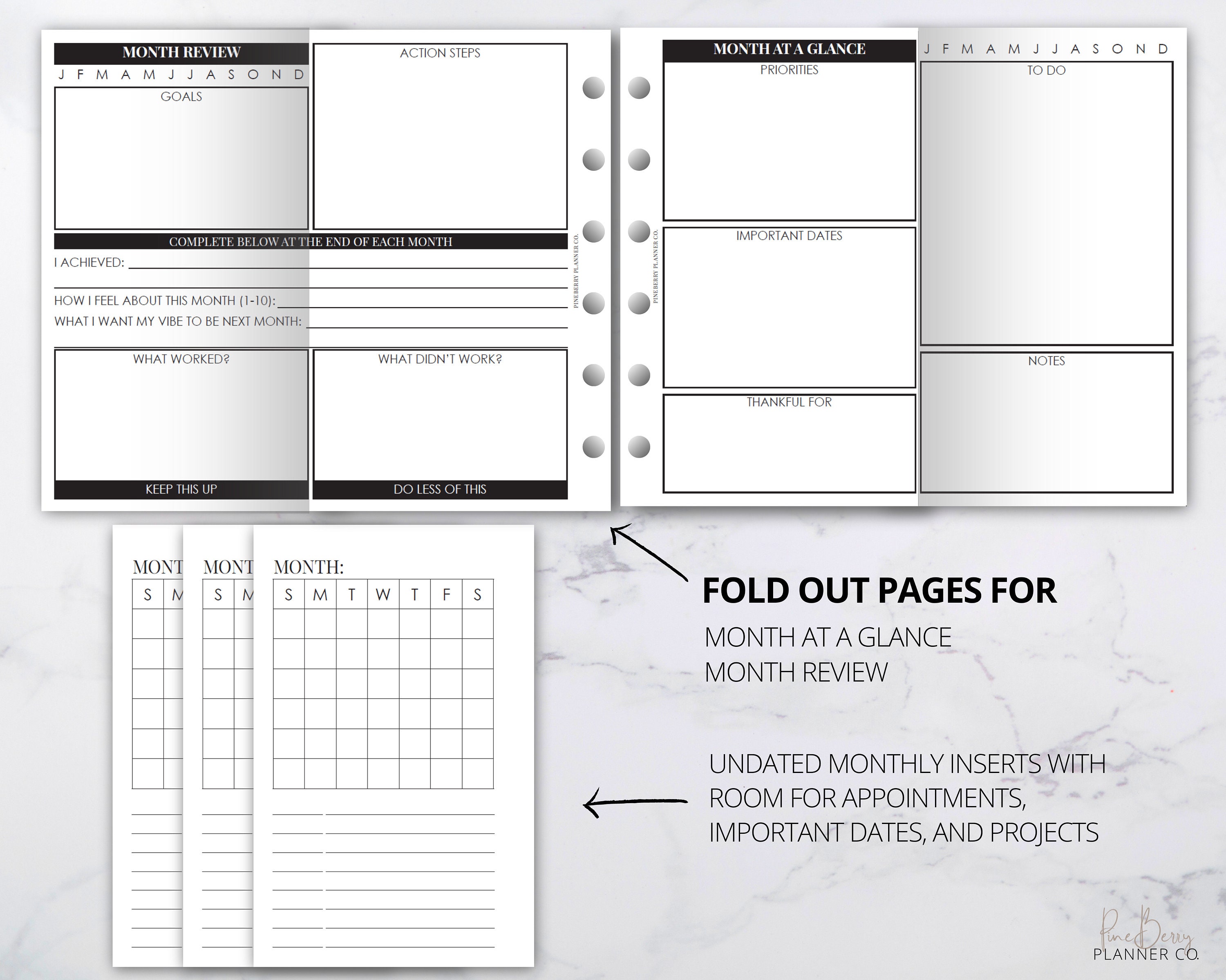 Pocket Planner Printables Pocket Planner Inserts Bundle: - Etsy