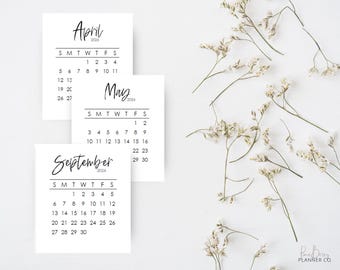 Mini calendrier mensuel 2026 imprimable (téléchargement numérique)