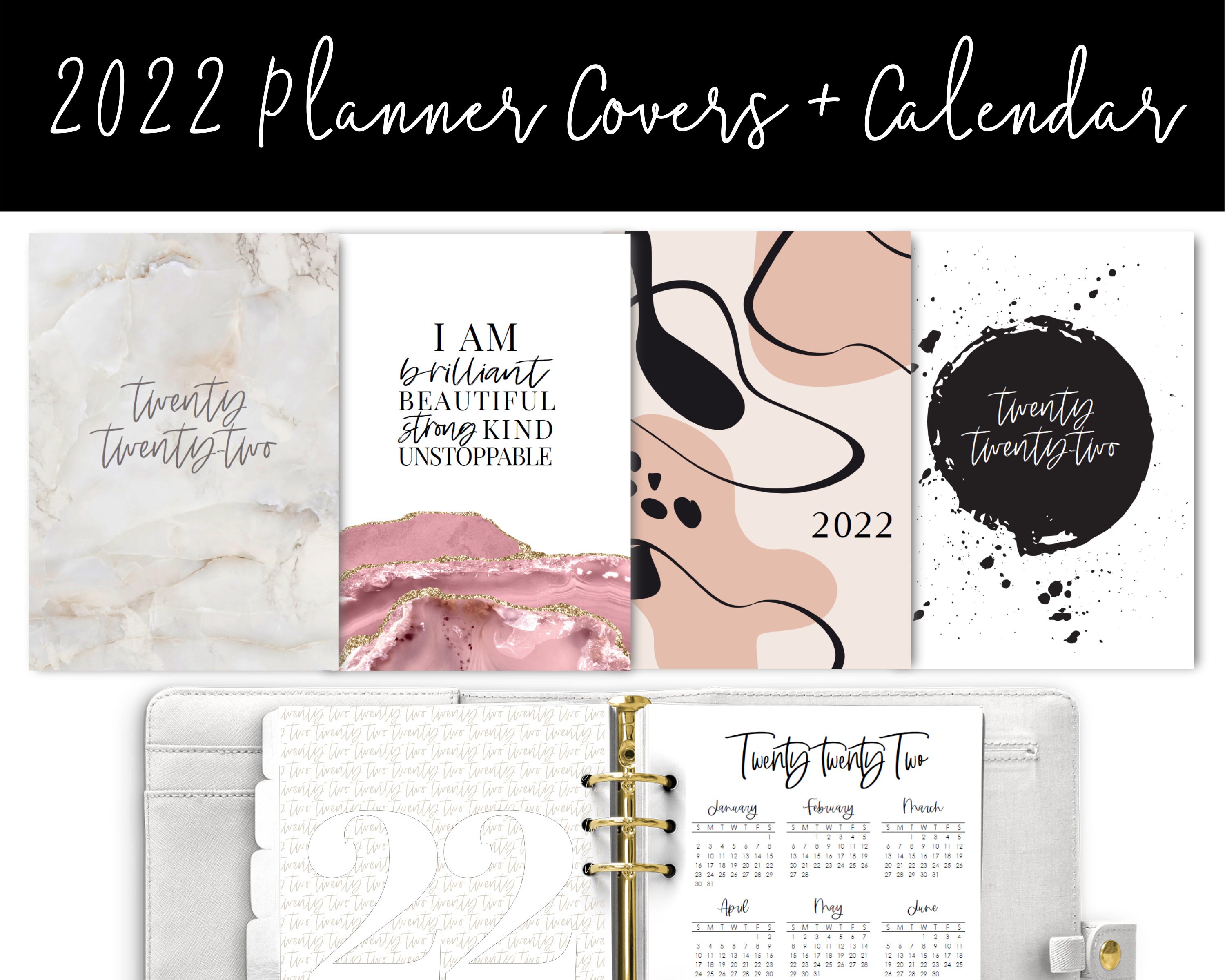 2022 Calendar Cover Printable 2022 Calendar 2022 Planner Cover Planner | Etsy Canada
