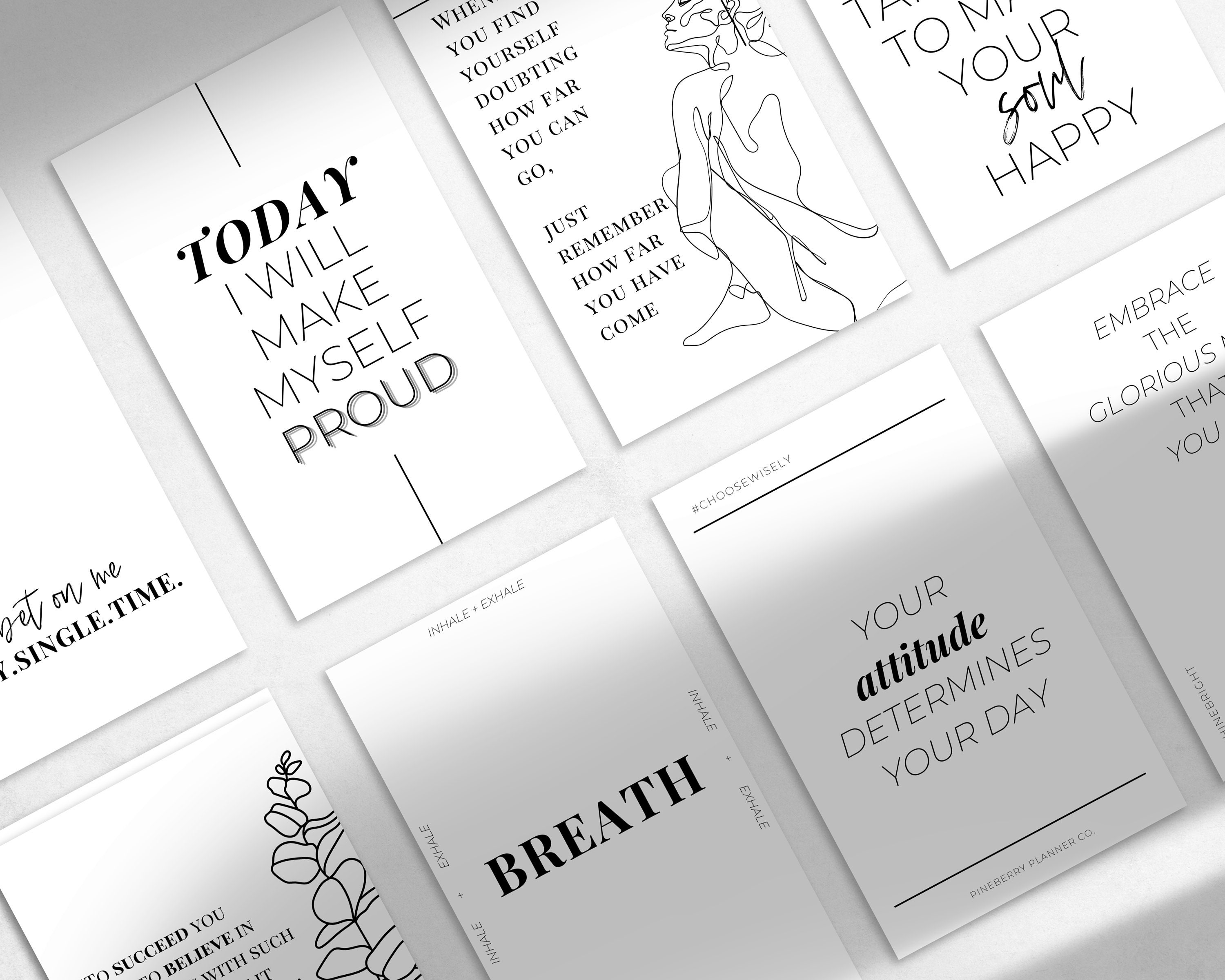 Encouragement - Self Care Printable Planner Journal Cards | Minimal Planner Aesthetic