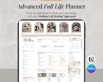Sjabloon Notion Ultimate Life-planner, Full Life Second Brain-database
