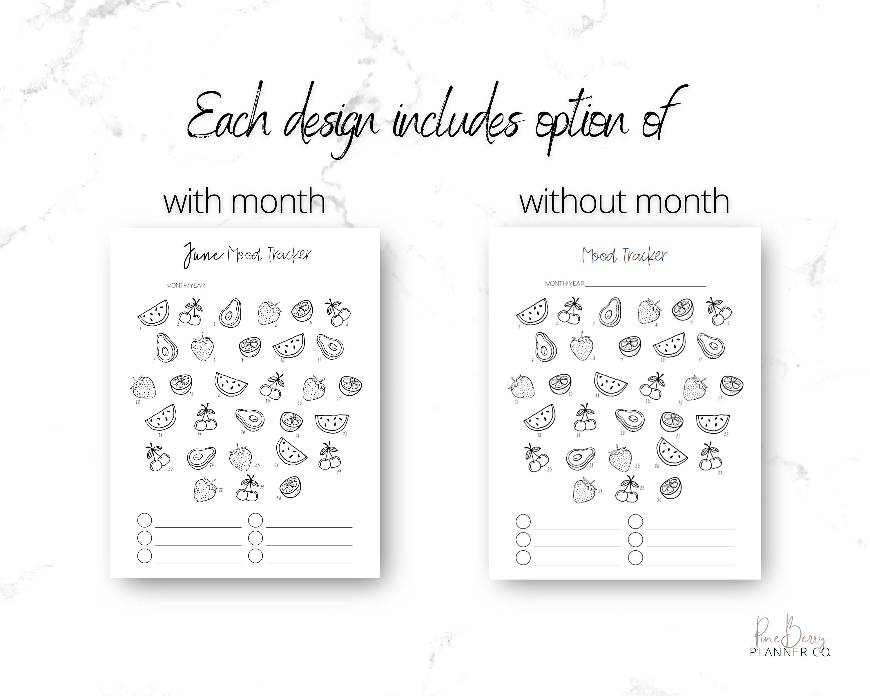 Monthly Bullet Journal Mood Trackers Bundle, Printable Bujo Inserts - Etsy