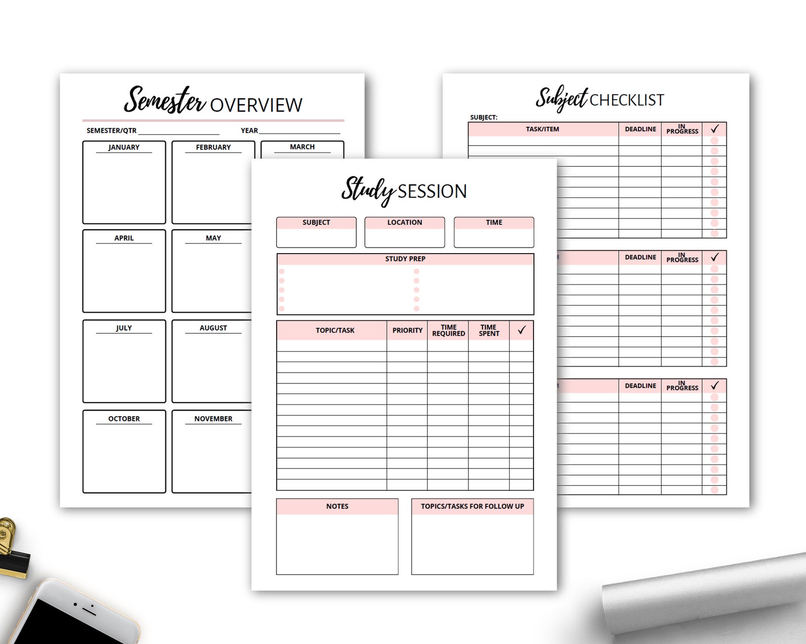 Student Exam Prep Kit, Printable Exam Planner, HP College Exam Study ...