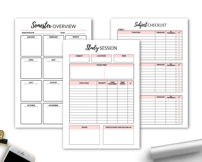 Student Exam Prep Kit Printable Exam Planner HP College Exam - Etsy