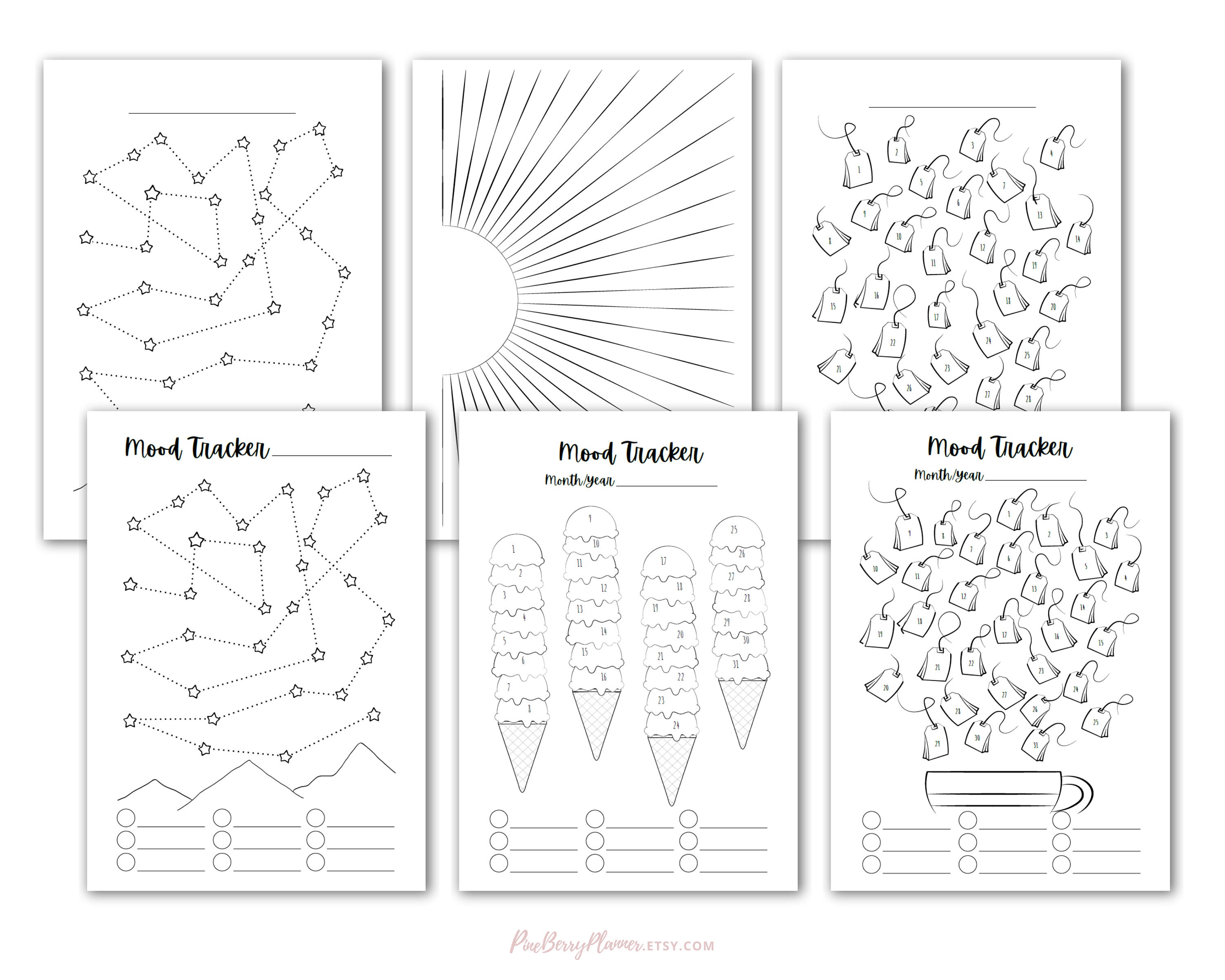 Bullet Journal Printables Bullet Journal Bundle Trackers | Etsy