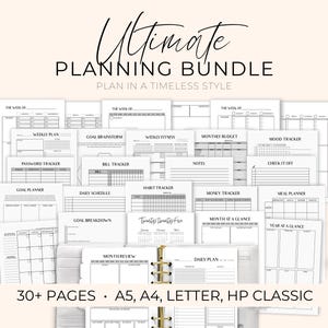 A5 Life Planner Bundle, Printable Daily Planner Pages, Filofax A5 planner inserts, Mo2p, Wo2p, Mom Planner, Weekly Planning DUPLCT