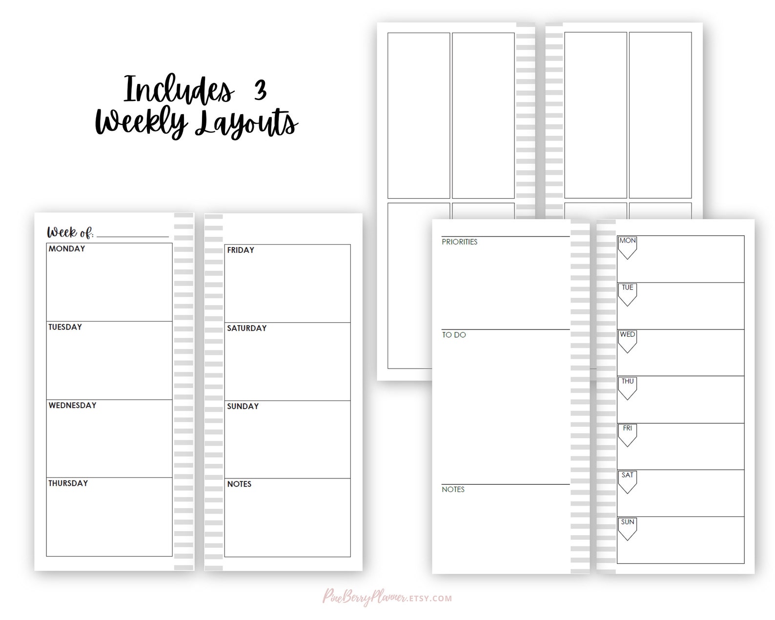 Happynichi Inserts, Printable Fauxbonichi Weekly Inserts, Half Sheet ...