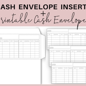 Cash Envelope System, Printable Cash Envelope Inserts, Budgeting Envelopes, Money Envelope System, Budget Wallet Dividers