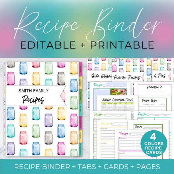Rainbow Recipe Card Dividers (Set of 24) - 4
