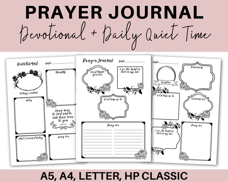 Prayer Journal Printable Printable Devotions Daily Quiet - Etsy