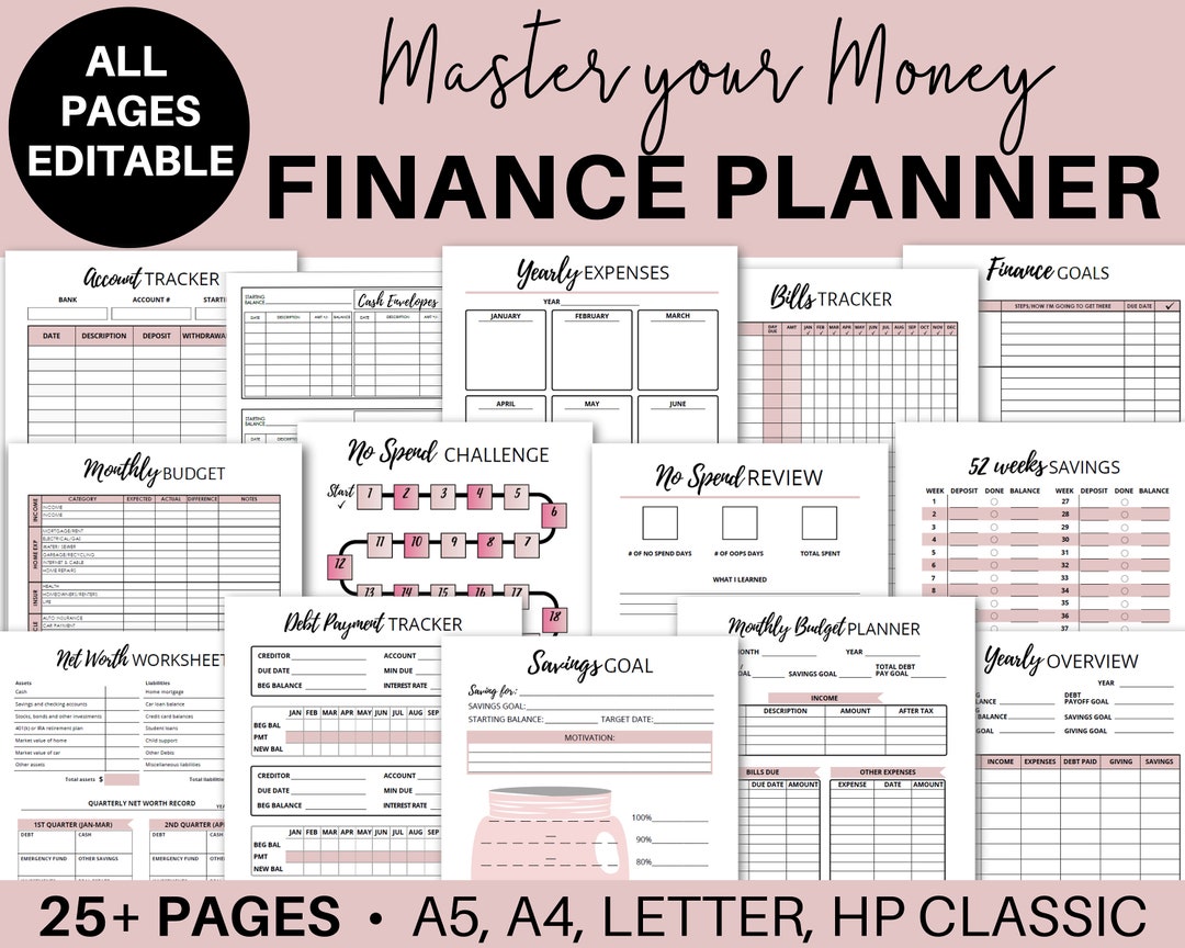 TBB Undated 12 Month Budget Planner© Budget Organizer Finance Planner  Budget Notebook Expense Tracker Savings Tracker 