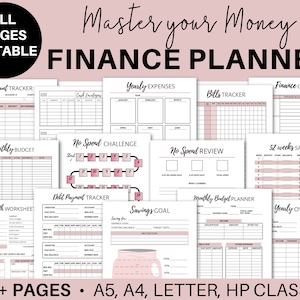 Financial Planner Printable, Budget Planner Printables, Monthly Budget PDF, Editable Finance Planner Inserts, Debt Free, Bill Money Tracker,